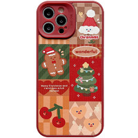 玩胜 iPhone系列 圣诞色系菱格姜饼人手机壳