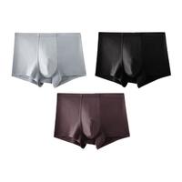 JianJiang 健将 男士平角裤套装 89J43B 3条装(紫灰+柳絮灰+黑色) XL