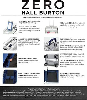 ZERO Halliburton Pursuit Aluminum Hardside Travel Case (Black, Medium Travel Case)