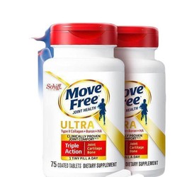 Move Free 益节 美国MoveFree维骨力 氨糖软骨素 骨胶原白瓶75粒*2