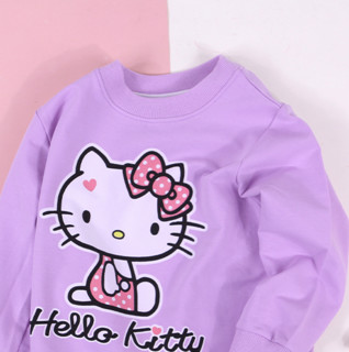 Hello Kitty 凯蒂猫 KT03B09440 女童加绒卫衣 紫色 90cm