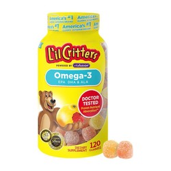 L'il Critters 丽贵 儿童小熊糖DHA鱼油 天然覆盆子+柠檬味 120粒