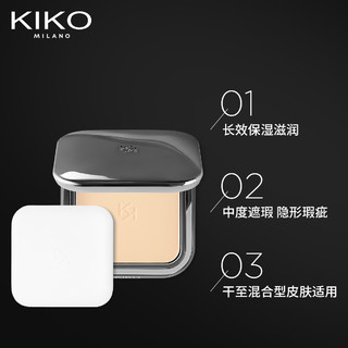 KIKO MILANO 自然哑光雾面粉饼持久遮瑕妆感清透蜜粉干粉饼2盒