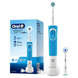 Oral-B 欧乐-B D200 电动牙刷 清新蓝 刷头*2