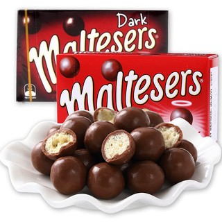 maltesers 麦提莎 澳洲原装进口 Maltesers麦提莎麦丽素麦芽脆牛奶夹心黑巧克力豆球儿童休闲零食糖果物便携装90g