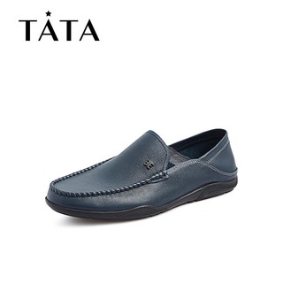 Tata 他她 2021夏专柜同款商务休闲皮鞋时尚一脚蹬新款VTK01BM1