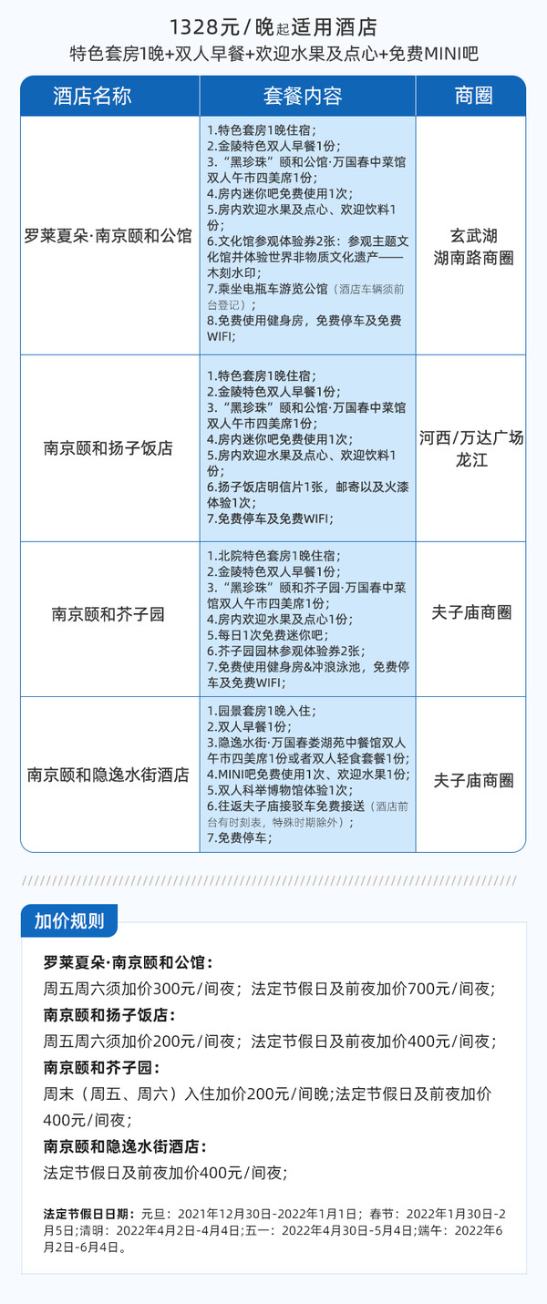 主打国风！南京颐和4店通兑套餐