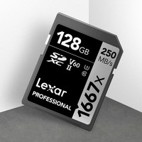 Lexar 雷克沙 相机SD卡128G 1667X Pro uhs-ii sd卡v60高速卡sdxc内存卡4K