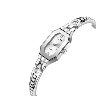 FIYTA 飞亚达 Mini系列 DL28000.WWW 女士石英手表 24mm 银盘 银色不锈钢表带 方形