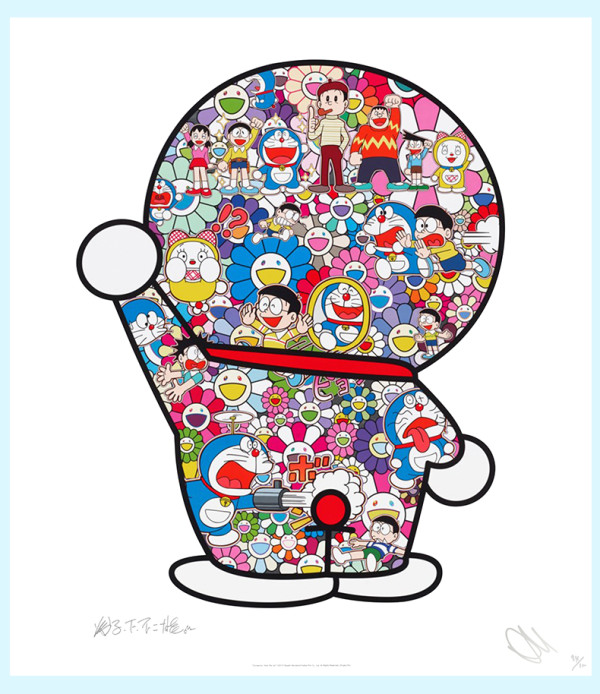 阿斯蒙迪村上隆哆啦a梦705x785cm手工装裱艺术家正品亲笔签名限量版画