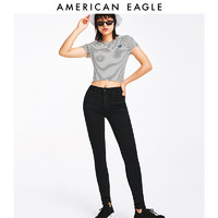 AMERICAN EAGLE AEO黑色牛仔裤女高腰显瘦修紧身小脚弹力AmericanEagle 0433_1439