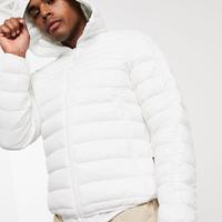 Pull&Bear Join Life lightweight padded jacket in white with hood