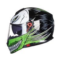 TORC T271 摩托车头盔 揭面盔 丑八怪款 绿色 XXL码
