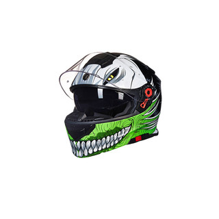 TORC T271 摩托车头盔 揭面盔 丑八怪款 绿色 XL码
