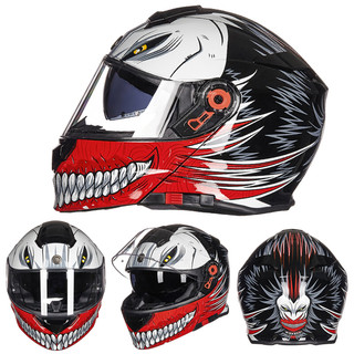 TORC T271 摩托车头盔 揭面盔 丑八怪款 黑色 XL码