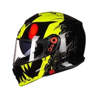 TORC T271 摩托车头盔 揭面盔 黄魔兽款 黑色 XXXL码