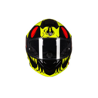 TORC T271 摩托车头盔 揭面盔 黄魔兽款 黑色 XL码