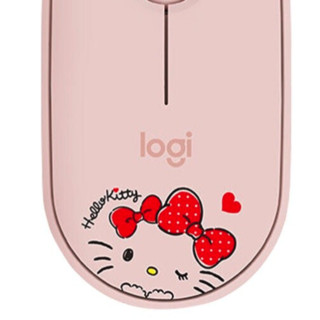 logitech 罗技 Pebble HELLO KITTY 联名款 2.4G蓝牙 优联 双模无线鼠标 1000DPI HELLO KITTY 粉色