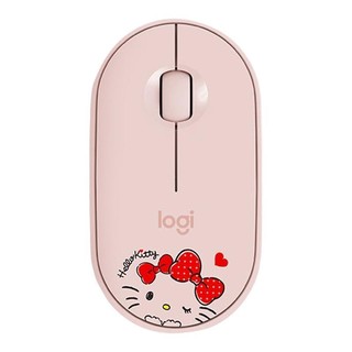 logitech 罗技 Pebble HELLO KITTY 联名款 2.4G蓝牙 优联 双模无线鼠标 1000DPI HELLO KITTY 粉色