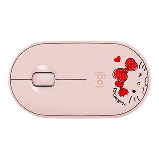 logitech 罗技 Pebble HELLO KITTY 联名款 2.4G蓝牙 优联 双模无线鼠标 1000DPI HELLO KITTY 粉色