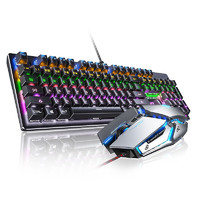 inphic 英菲克 V910 机械键盘 青轴+PW2 鼠标 键鼠套装 黑色