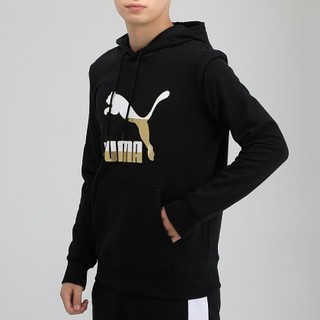 PUMA 彪马 男子运动卫衣 599300-51 黑色/金色 S