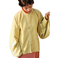 裳裳者华 明制汉服 洗清秋 女士立领对襟短衫 琵琶袖款 熟蛋黄 S