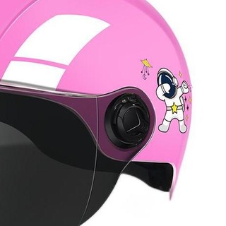 腾缘 中性骑行头盔 粉色/太空人 升级短镜遮阳款