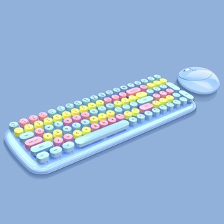 MOFii 摩天手 candy XR 无线键鼠套装 淡雅蓝混彩