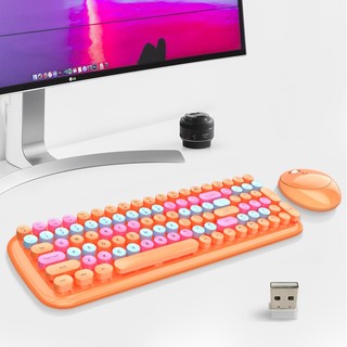 MOFii 摩天手 candy XR 无线键鼠套装 活力橙混彩
