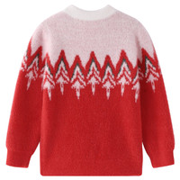 Annil 安奈儿 EM144348 儿童圆领针织毛衣 创意红 120cm