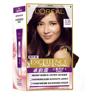 L'OREAL PARIS 巴黎欧莱雅 卓韵霜赋活养护染发霜 #3.16深红褐棕色 1盒