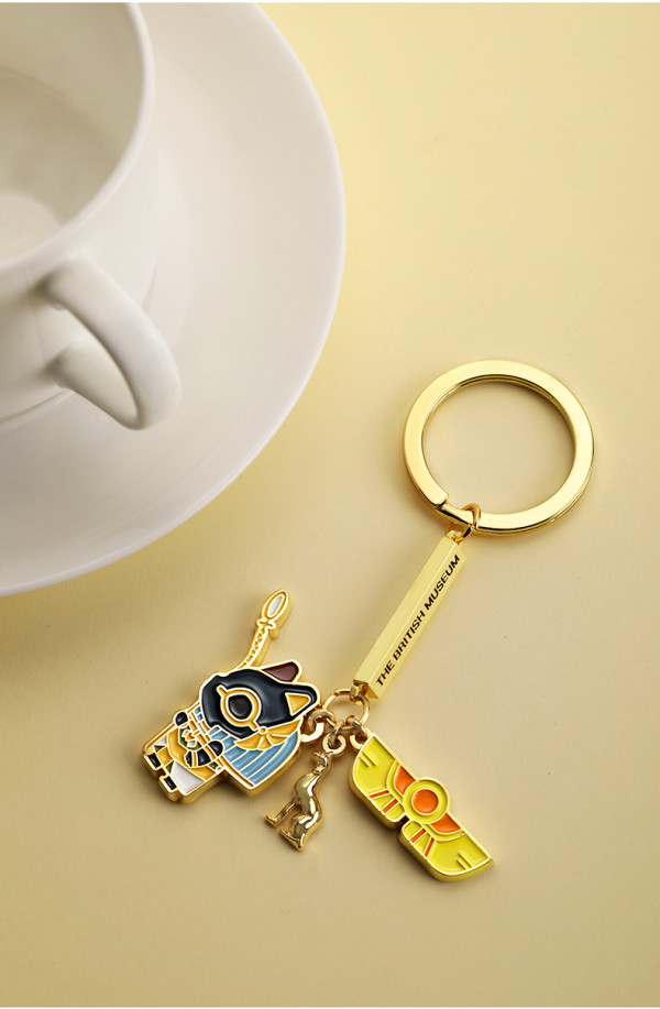 大英博物馆埃及萌神钥匙扣链环圈3x105x38cm创意卡通挂饰