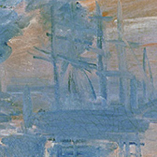 海龙红 克劳德·莫奈 Claude Monet《日出印象》70x50cm 油画布 白色PS框
