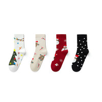 YOUKESHU 有棵树 圣诞系列 男女款中筒袜套装 YKS590