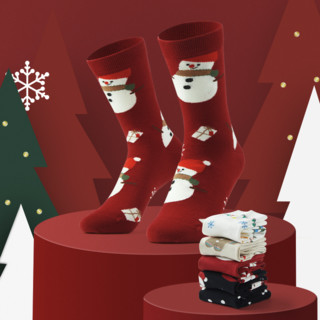 YOUKESHU 有棵树 圣诞系列 男女款中筒袜套装 YKS590