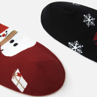 YOUKESHU 有棵树 圣诞系列 男女款中筒袜套装 YKS590 4双装(圣诞树+姜饼人+红底雪人+圣诞老人)