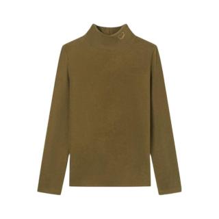 衣香丽影女士半高领打底衫911211113绿咖色l