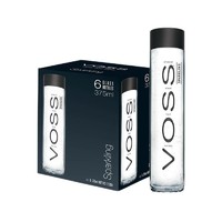 VOSS 芙丝 挪威进口苏打水气泡水(含气) 375ml*6瓶(玻璃瓶) 礼盒装 运动健身