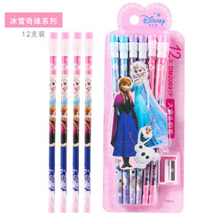 Disney 迪士尼 DM20697F 冰雪奇缘系列 原木铅笔 HB 12支装+笔削