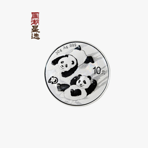 2022年30克熊猫银币 40mm 面值10元 30克 含银量99.9%