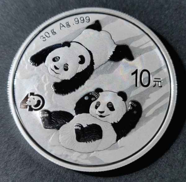 2022年30克熊猫银币 40mm 面值10元 30克 含银量99.9%