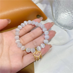 欧雅恒猫眼石祥云长命锁铃铛手链白月光手串中国风闺蜜送礼物新年