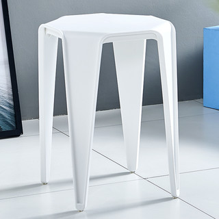 华恺之星 塑料凳子 家用休闲椅板凳餐椅子小边桌等位椅HK5063白色