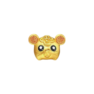 老庙黄金麦玲玲大师系列1030002674老鼠足金转运珠15g