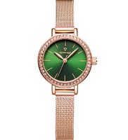 马克华菲 孟子义镶钻小金表手表女士满天星小绿表手表正品