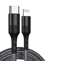 DINEINLY 电引力 Type-C转Lightning 5A 数据线 尼龙编织 1m 灰斑马色