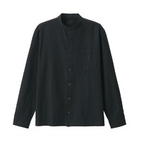 MUJI 無印良品 男士长袖衬衫 ACA04C1A 黑色 M