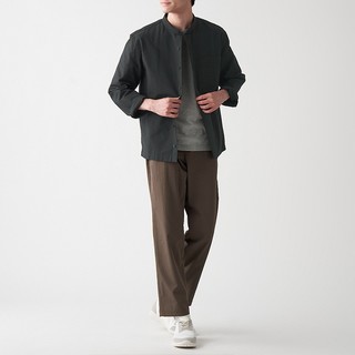 MUJI 無印良品 男士长袖衬衫 ACA04C1A 深灰色 M