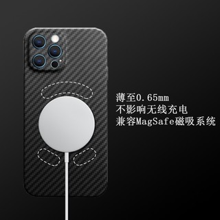 维斯伦 苹果iPhone13/mini/Pro/Max凯夫拉手机壳碳纤维MagSafe磁吸防摔保护套 苹果13 Pro【粗纹全包-精孔款】